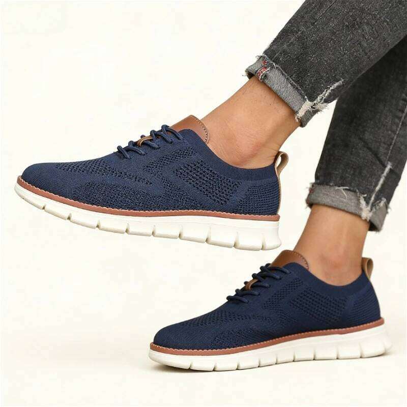 Stylish Brown Casual Sneaker Men's Athletic Breathable Ultra-LightWalking Mesh Soft Sole Outdoor Anti Slip Running Shoes