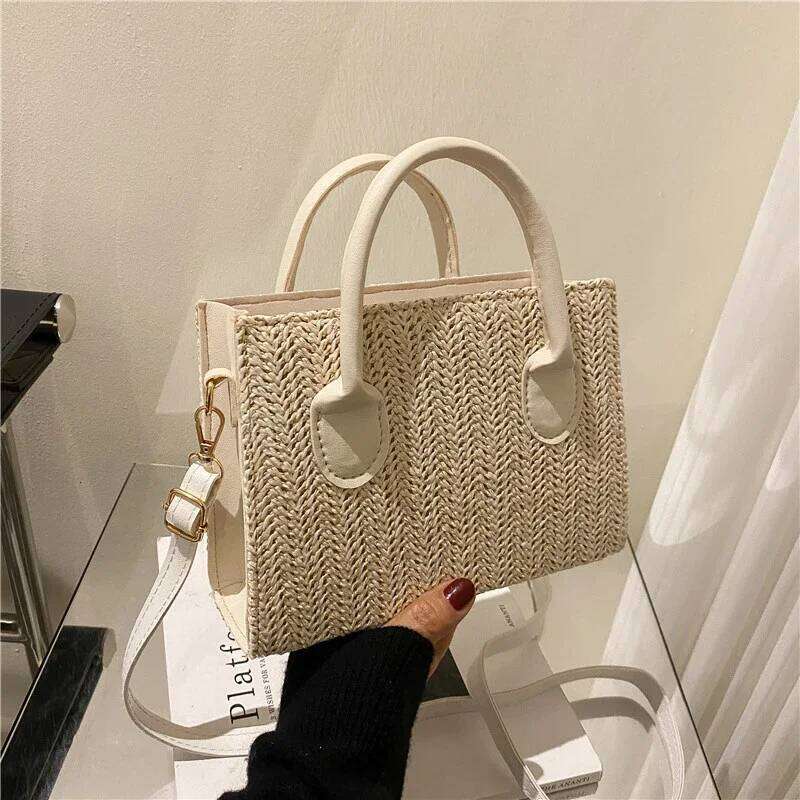 Summer Net Red Grass Crossbody New Fashion Japanese Small Fresh Flower Woven Handbag Shoulder Bag Z260224