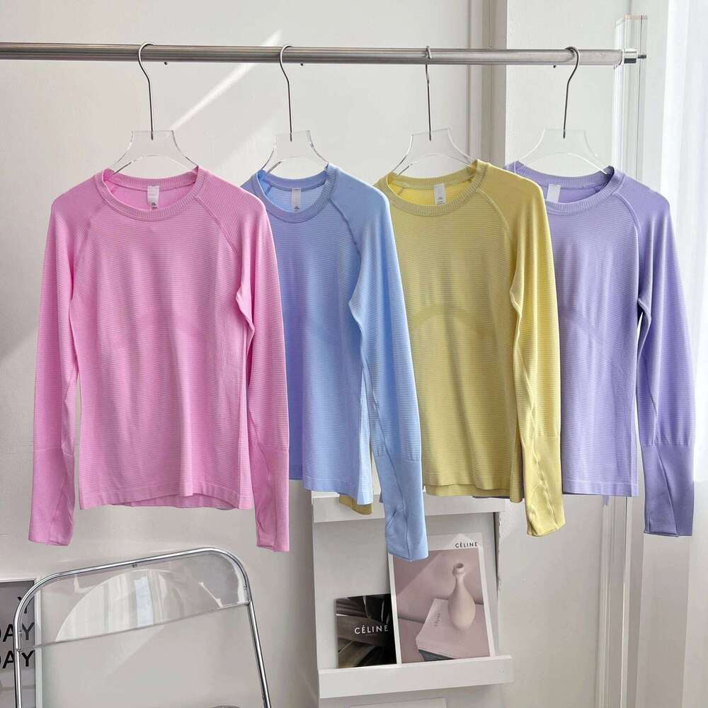 New Long Sleeve Top Women's Tight Fitness Wear Gym Clothes Sports Blouses Running Training Workout Pilates Yoga Shirt 26Y0224