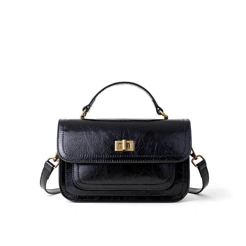 Women's Genuine Cow Leather Shoulder Bags Ladies Fashion Versatile Designer Luxury Crossbody Bag Female Retro Handbags For Lady