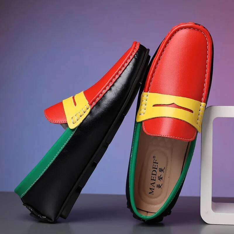 MAEDEF Business Fashion Casual Man Luxury Leather Loafers Breathable Slip on Male Boat Shoes Moccasins Driving Shoe
