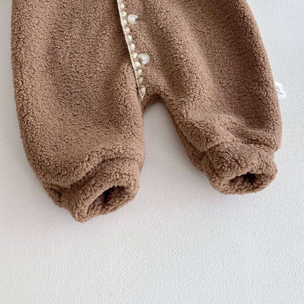 Autumn Winter Baby Romper Double-sided Fleece Infant Girls Warm Jumpsuits Toddler Outfits 26H0224