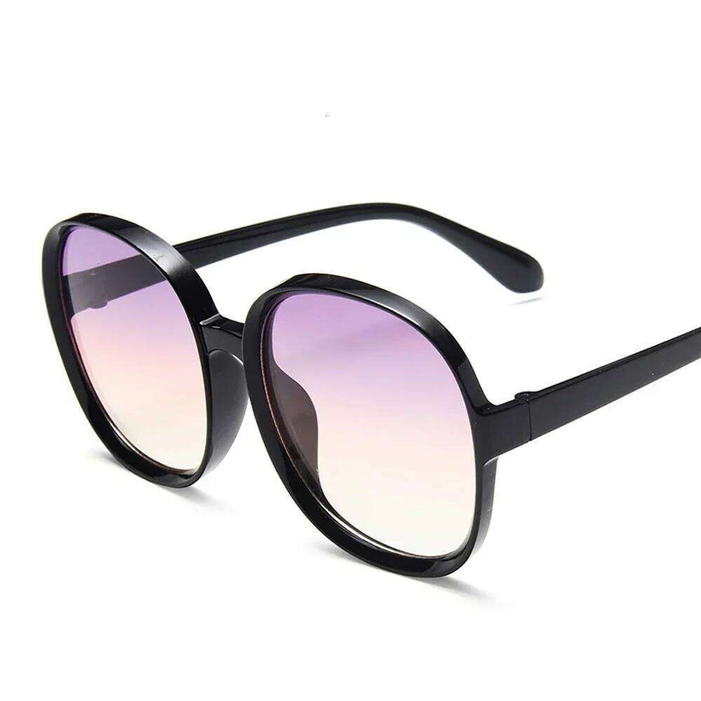New Round Frame Sunglasses Women Retro Brand Designer Brown Black Oversized Lady Sun Glasses Female Fashion Outdoor Driving 26W0224
