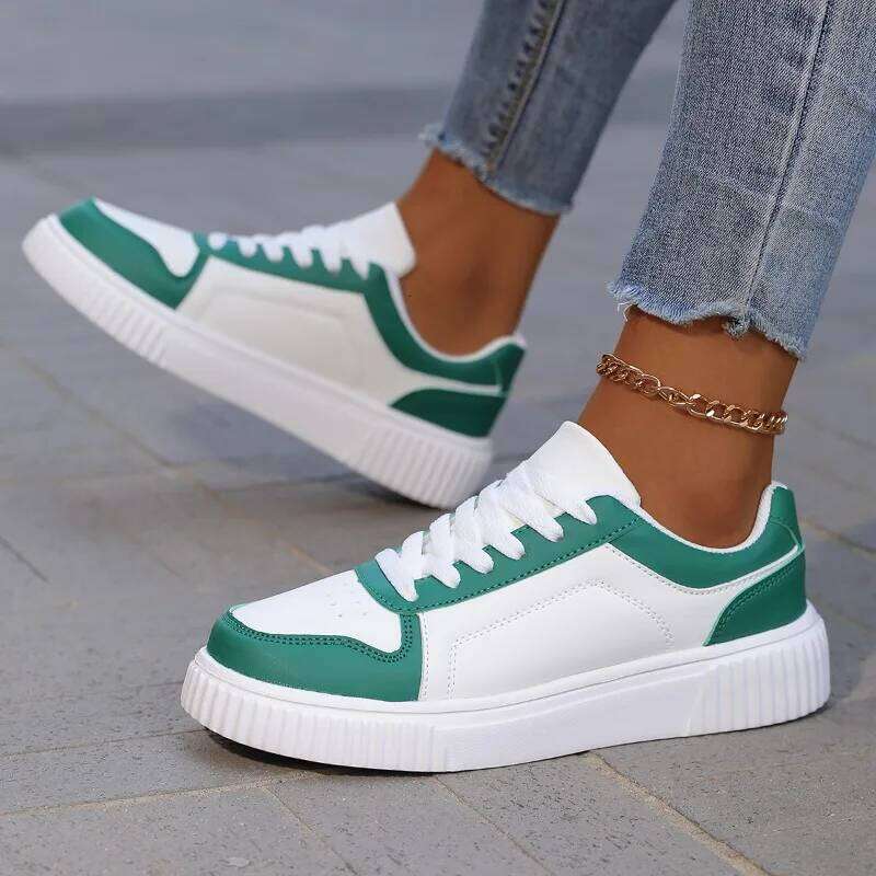 MAEDEF Women Sneakers Student Sports Lightweight Thick Sole Non Slip Skatebaord Shoe Unisex Casual White Shoes Man Sneaker