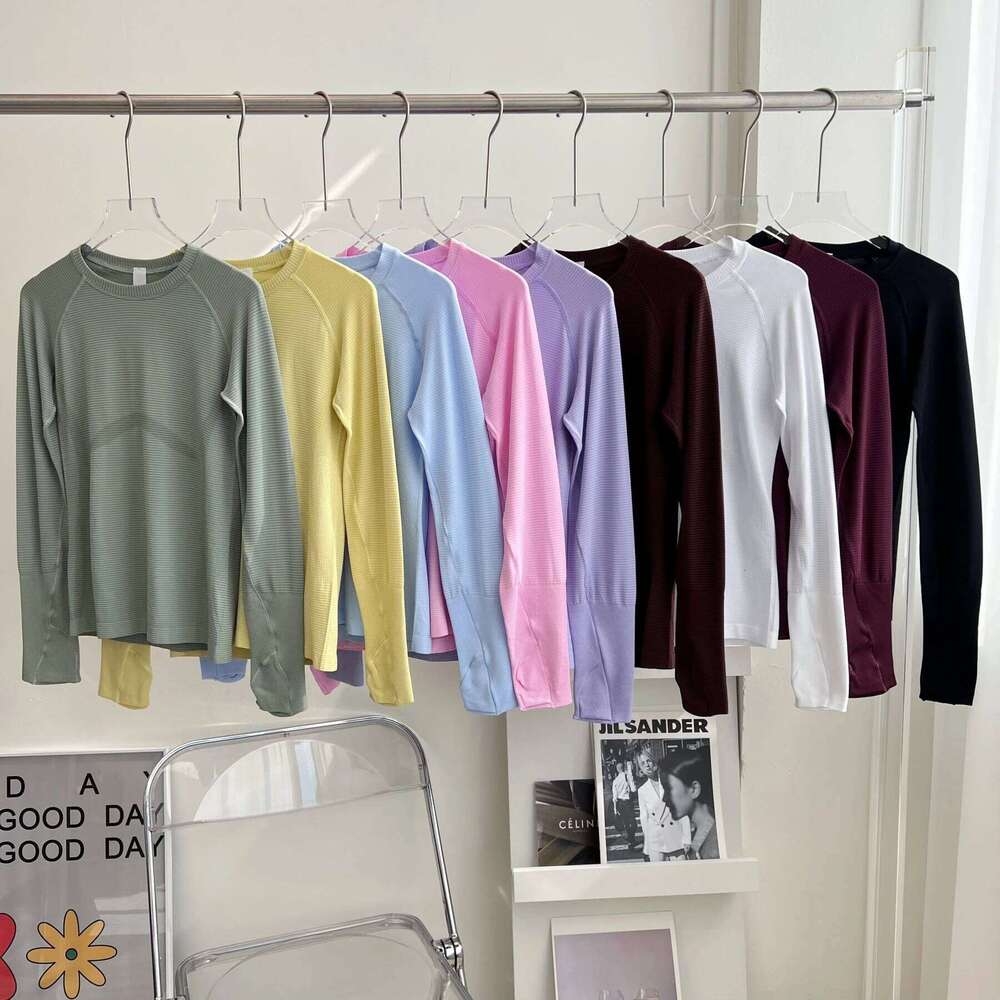 New Long Sleeve Top Women's Tight Fitness Wear Gym Clothes Sports Blouses Running Training Workout Pilates Yoga Shirt 26Y0224