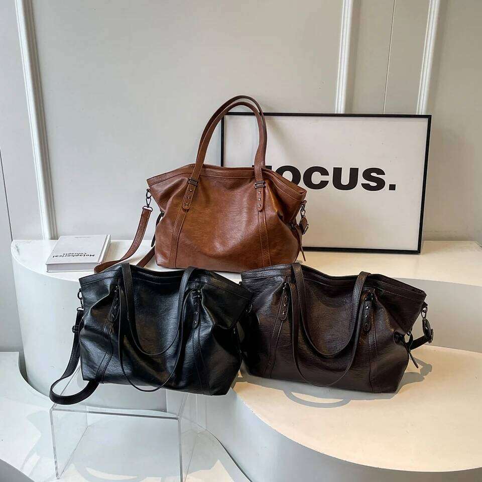 Big Black Shoulder crossbody Bags for Women 2025 Shopper Sac Solid Color Quality PU Leather Handbag Lady Travel Tote Bag Z260224