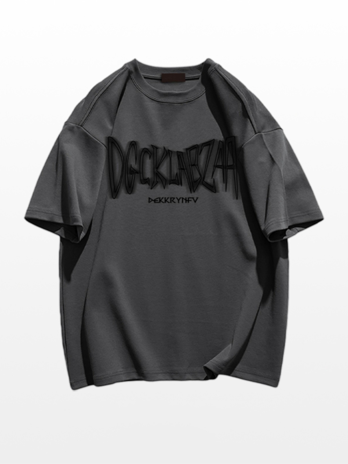 Men's Burgundy Heavyweight Cotton Short Sleeve T-Shirt, 2026 Summer New Arrival, American Casual High Street Loose Tee