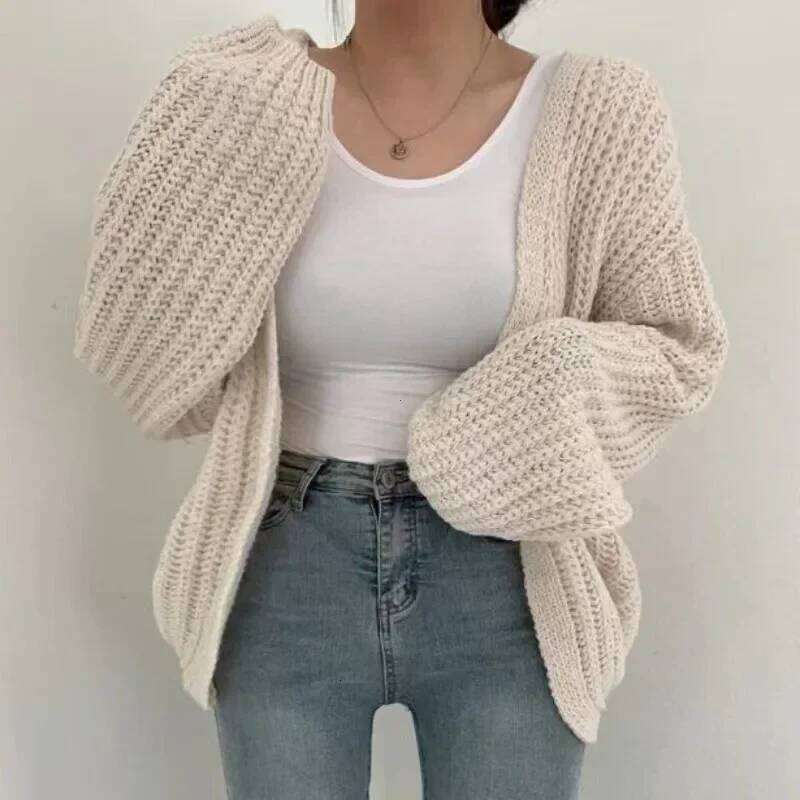 New 2024 Chic Korean Fashion Short Cardigans Knitted Poncho Women Summer Elegant Vintage Minimalist Lady Tops 26L0224