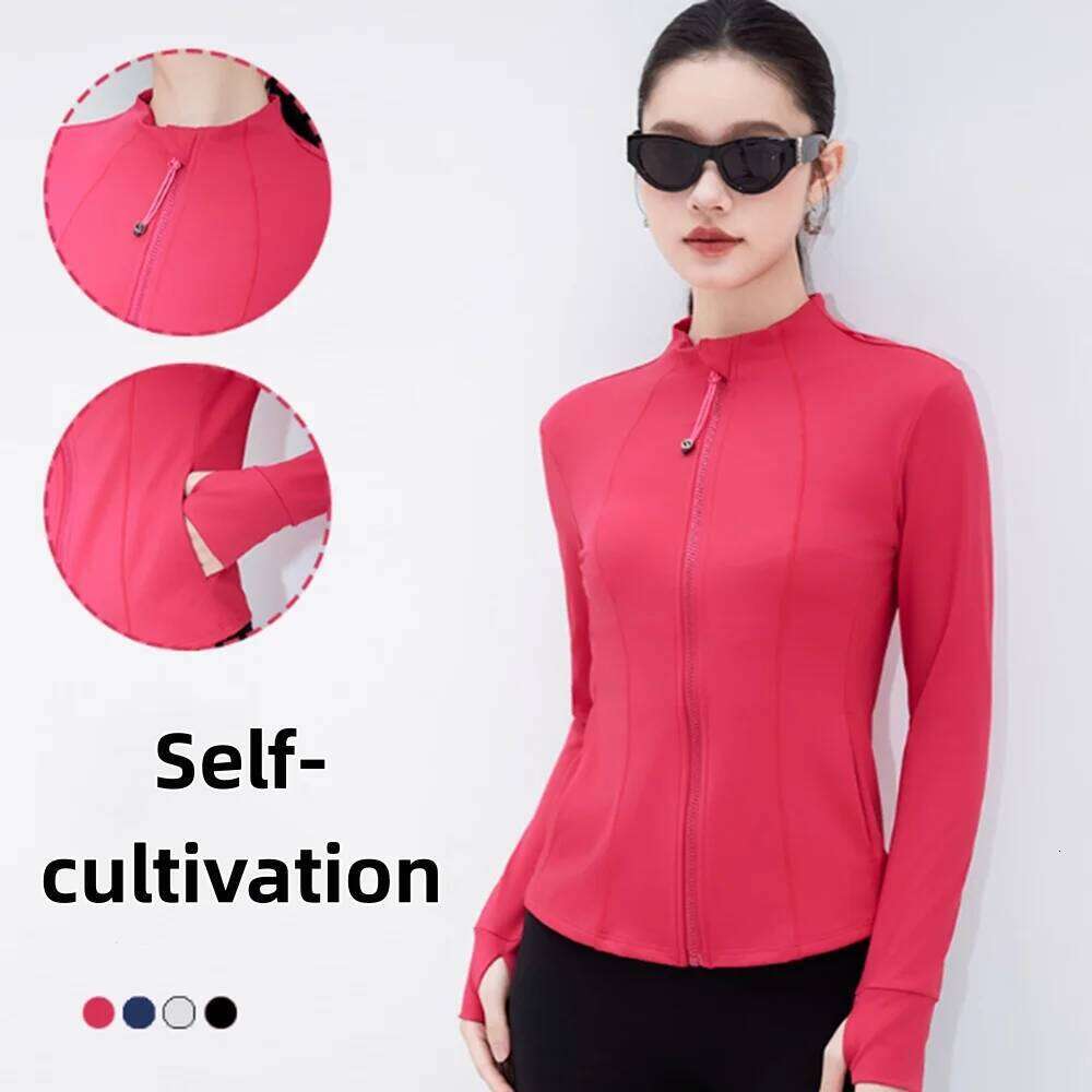 Women's Naked Feeling Workout Slim Fit Zip Up Long Sleeve Running Top for Yoga Training 26Y0224