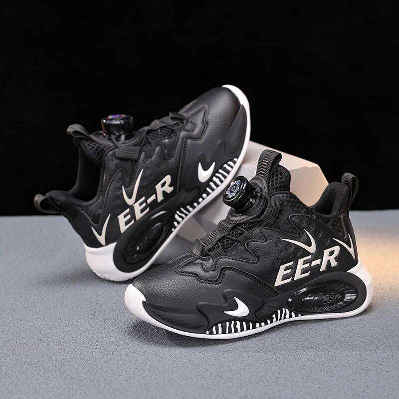 Kids Sneakers Casual Basketball Children High-top Ankle-protected Sports Shoes for Boys Trainers PU Leather Sneaker 26W0224