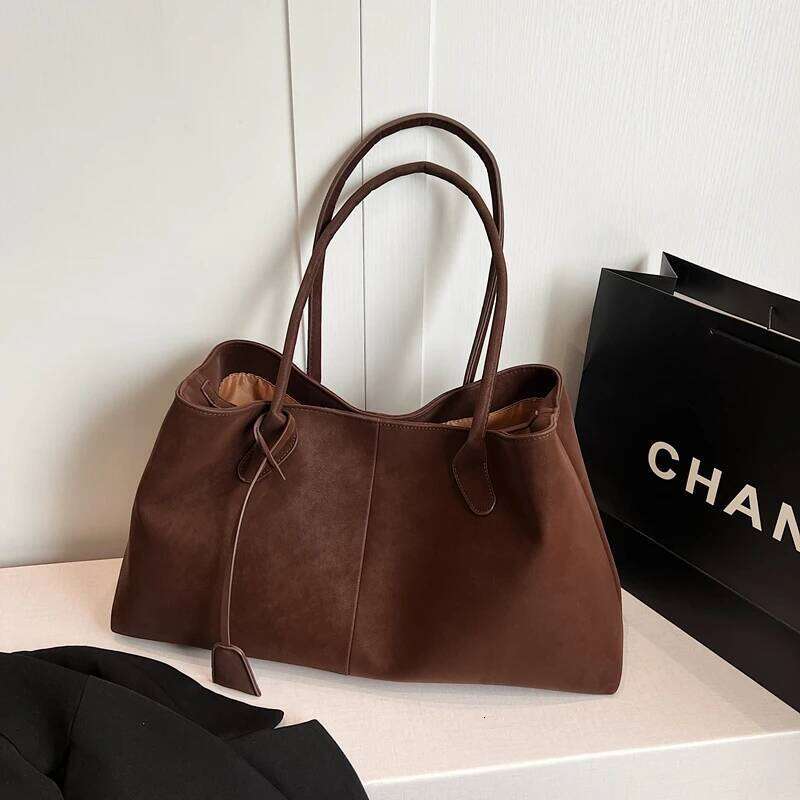 Faux Suede Solid Color High Quality Fashionable Versatile Handbag 2025 Women's Product Hot Selling Large Capacity Shoulder Bag Z260224