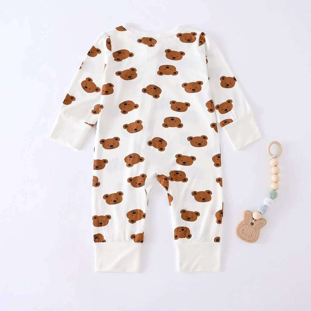 Somenie Unisex Long Sleeve Onesie with Zip Boys Girls Foldable Romper Infant Baby Jumpsuit Outdoor Wear 1-3-6-9M 26H0224