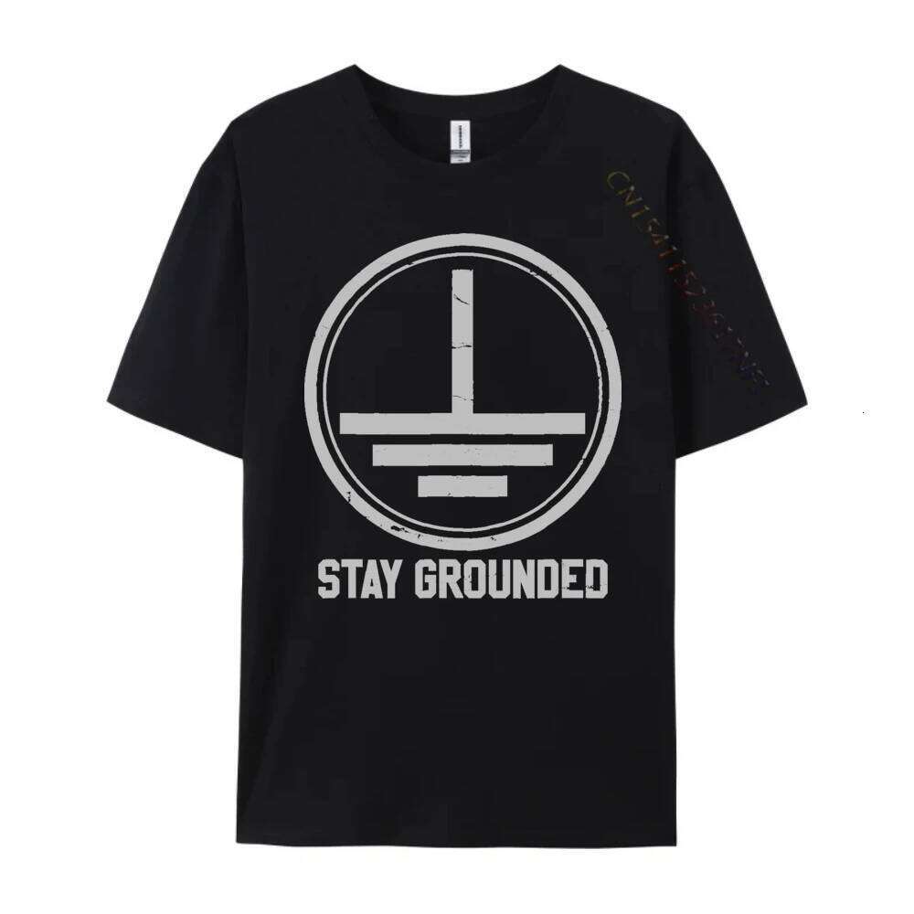 Electrician Stay Grounded Funny Engineer Oversized T Shirt Men Summer Streetwear Man H260224
