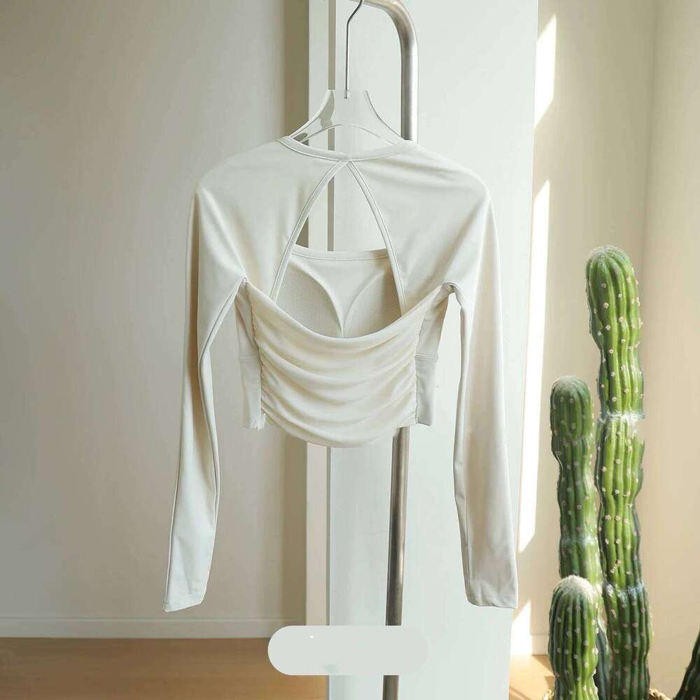 Women's Long-Sleeve Sports Top with Chest Pads, Yoga Wear, Pilates Training Fitness Apparel, Running 26Y0224