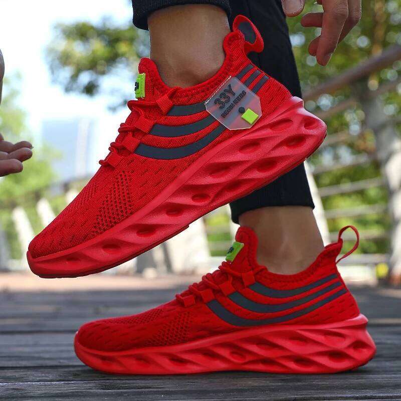 Men's Breathable Lightweight Sneakers Outdoor Mesh Black Running Athletic Jogging Tenis Walking Shoes