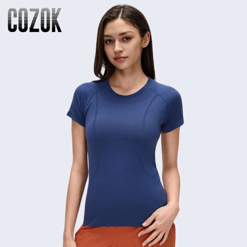 Spring Summer Women's Yoga Short-sleeve Round-neck Workout Tops Sports T-shirt Breathable Running Fitness Slim Fit Gym Top 26Y0224