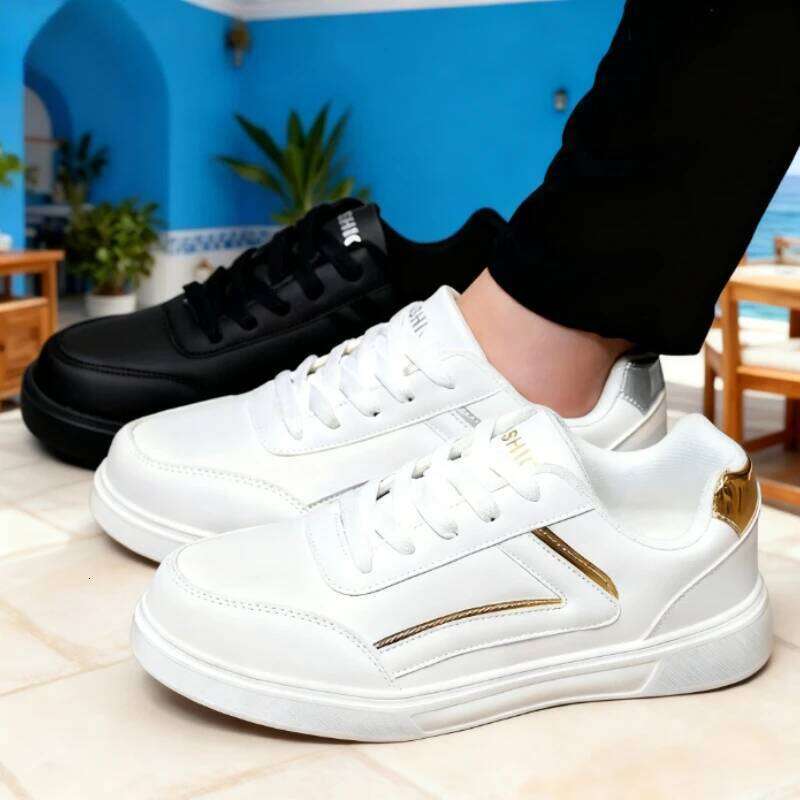 Men's All Black Classic Design Flat Daily Life Casual Lace-Up Shoes Fashion Comfortable Walking Sneakers