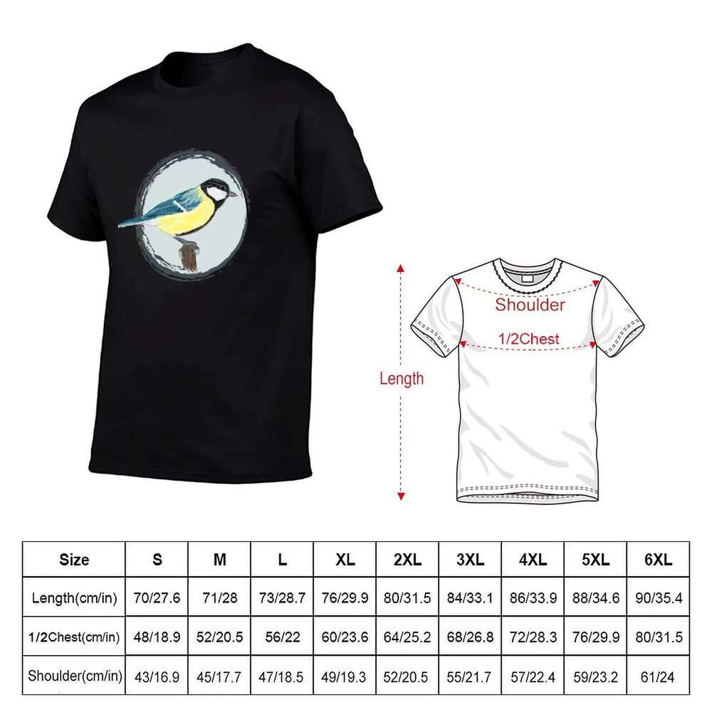 for major t T-Shirt Artwork cotton Great Parus Nice a of shirt Tit II man H260224