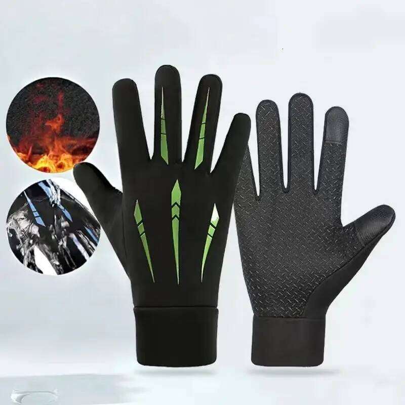 Waterproof Anti Slip Touch Screen Men Women Thickened Skin Friendly and Windproof Gloves for Outdoor Cycling 26H0224
