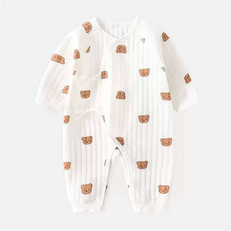 Newborn Winter Thick Butterfly Three-layer Warm Baby Crawling Clothes Spring and Autumn Rompers Bodysuit 26Y0224