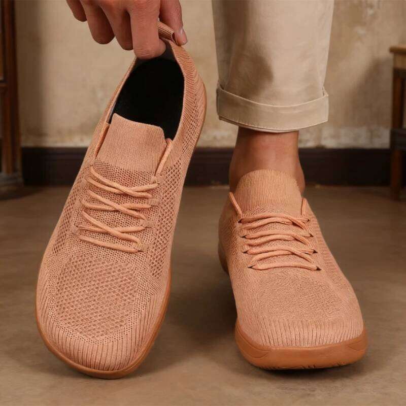 Men Wide Barefoot Anti Slip Minimalist Lightweight Breathable Walking Shoes Fashionable Round Toe Cross Training Sneakers