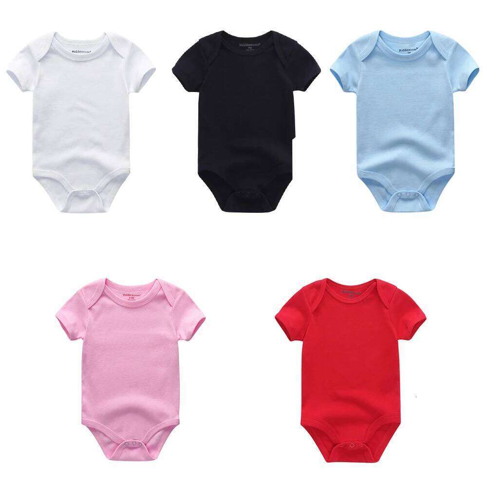 Kiddiezoom Four Seasons 1 PCS Solid Unisex Baby Boy Girl Bodysuits Soft 100%cotton Newborn Infant clothes 26Y0224