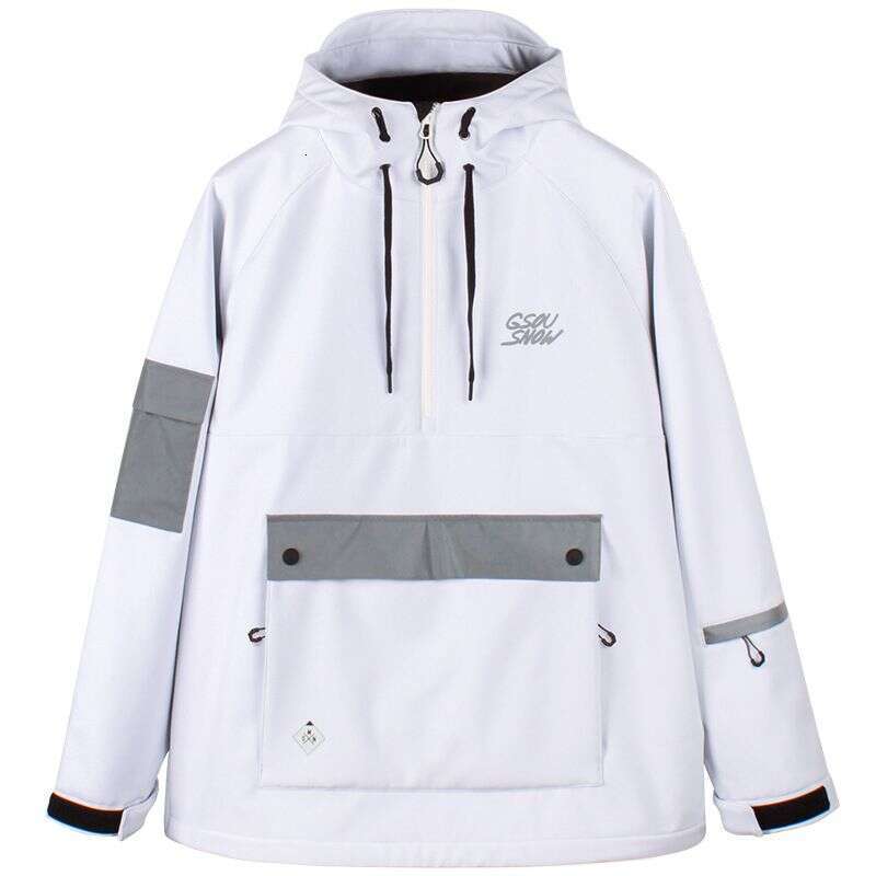 Gsou Snow For Men, Snowboard Hoodie, Waterproof And Windproof, Colorful Luminous Night Ski Jacket Sweatshirt WKERSIY