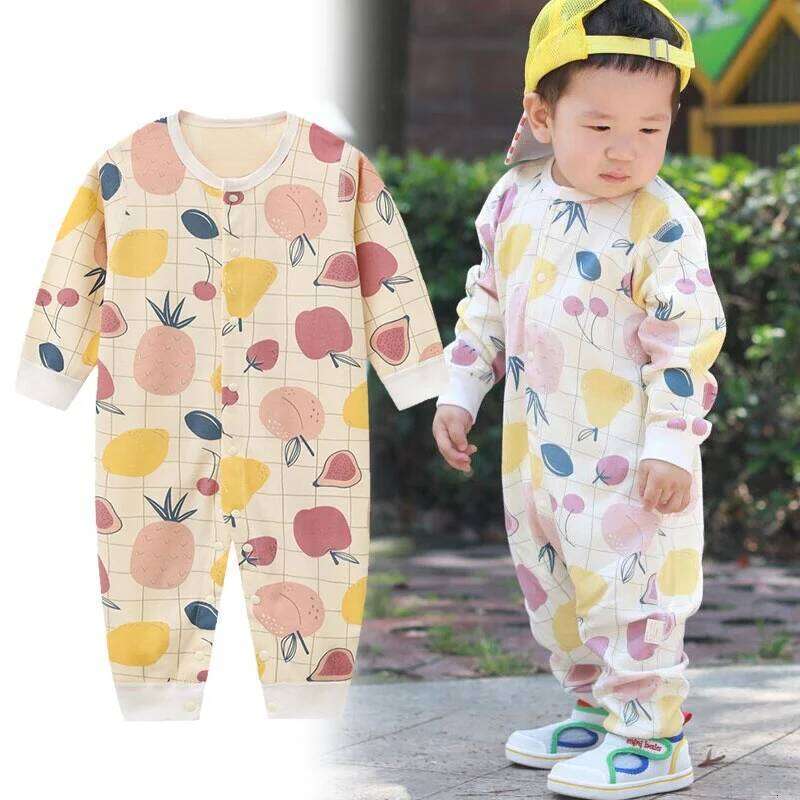 Unisex Cotton Baby Newborn 0-24M Girl Boy Clothes Print Pajamas Romper Long Sleeve Ropa Bebe 26Y0224