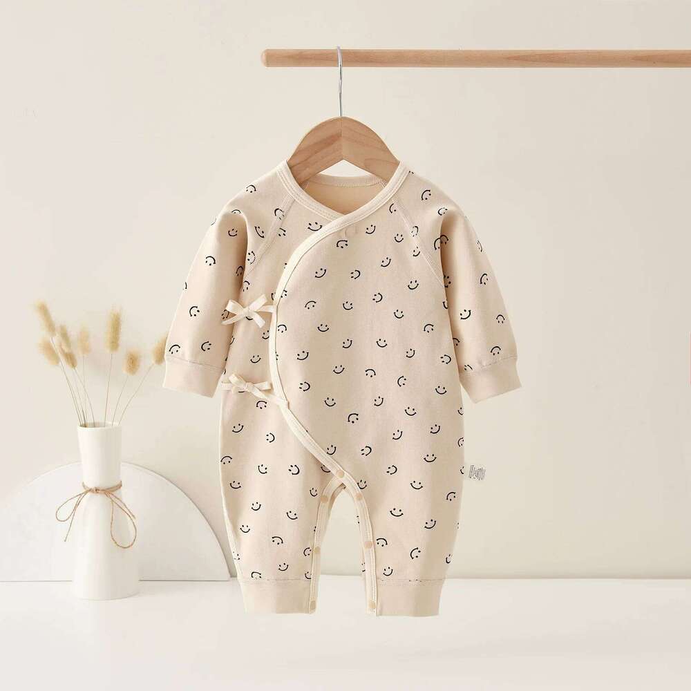 AYNIGIELL Spring Autumn 0-6 Months Baby Jumpsuit Pattern Male and Female Infants 100%Cotton Rompers Infant Clothing 26H0224