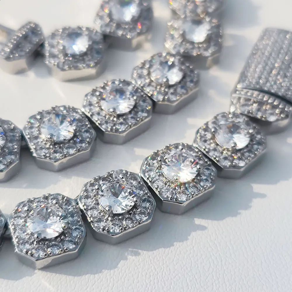 Hip Hop Jewelry 10mm 12mm Cluster Tennis Chain Necklace Fashion Women Bling Ice Zircon Tennis Chain Choker Necklace Party Gift 260208