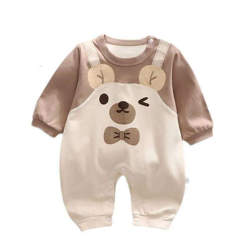 New Baby Autumn Long Sleeve Cotton Cute Children Kids Clothes Crawling Boys Girls Jumpsuit 26H0224