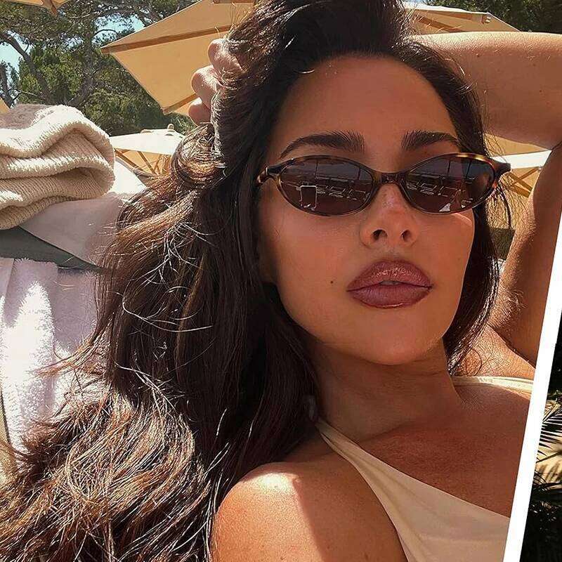 GKN Cute Oval Small Frame Sunglasses Women New Retro Style Sexy brown Sun Glasses Ladies trendy Fashion Decorative Shades Eyeglass 26W0224