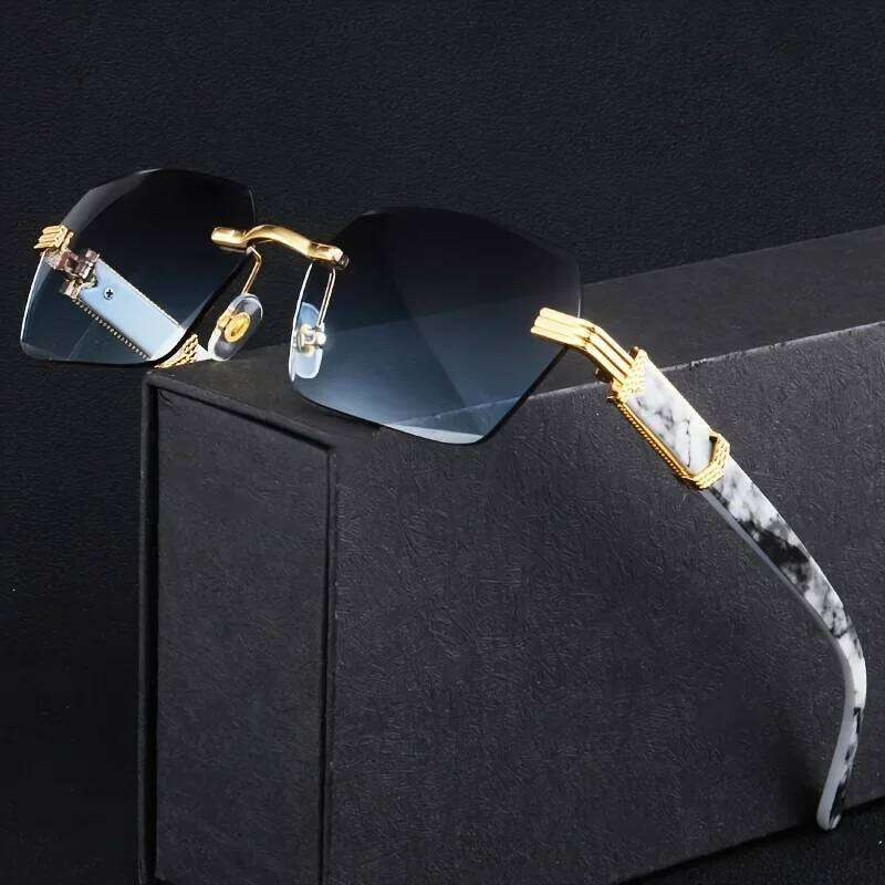 Fashion Rimless Sunglasses Men Women Populare Frameless Sun Glasses Male Female Classic Small Square Summer Traveling Shades 26W0224