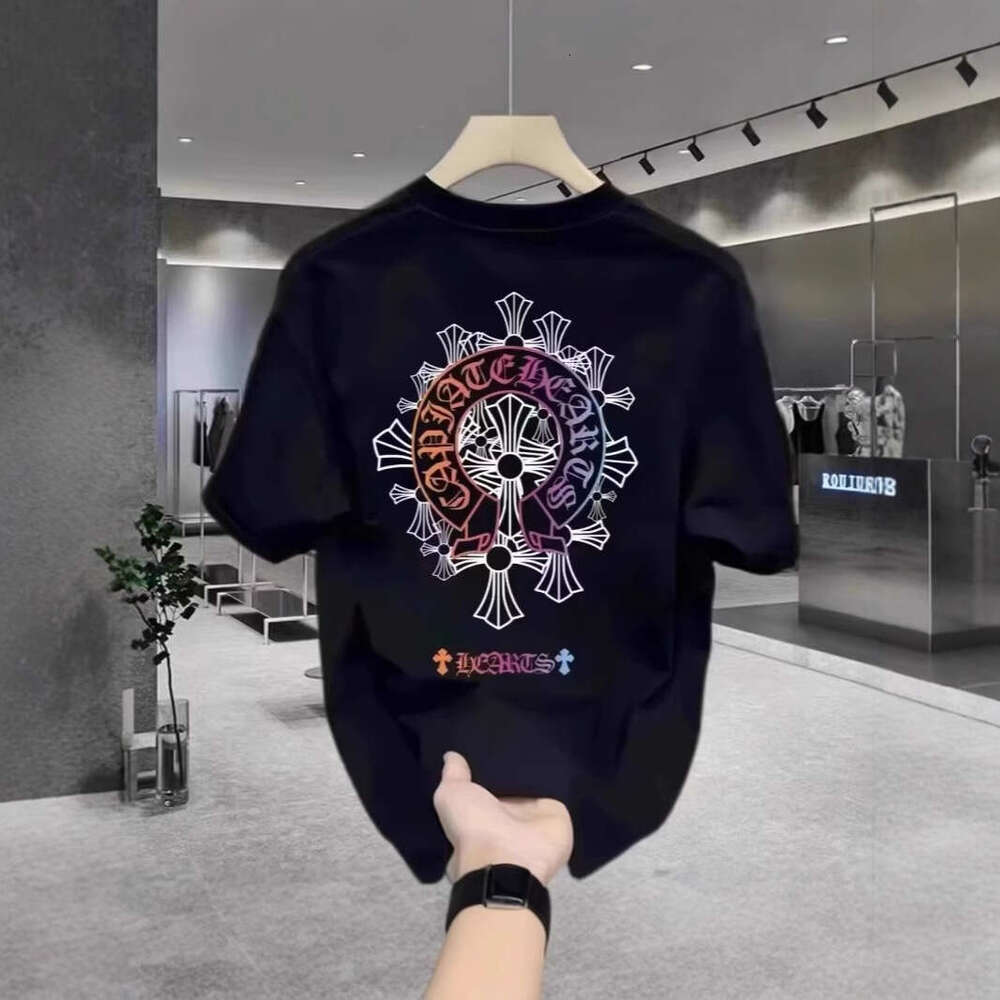American-Style Heavy-Weight Pure Cotton Short-Sleeve T-Shirt Men, Summer Breathable Trendy Brand, White Loose Fit, Youth Round-Neck Top For Boys