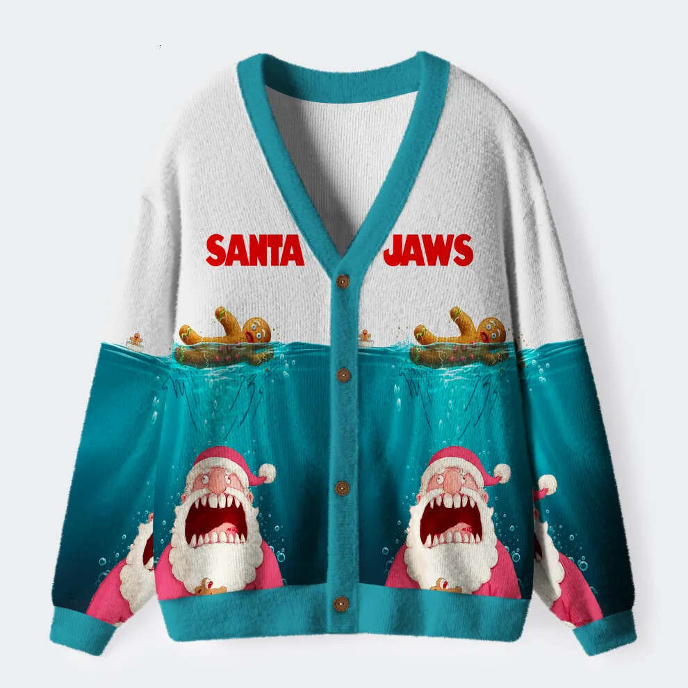 American Retro Ugly Sweatshirt Autumn Winter Loose Lazy Animal 3D Print Knitted Sweater Cardigan Jacket for Men