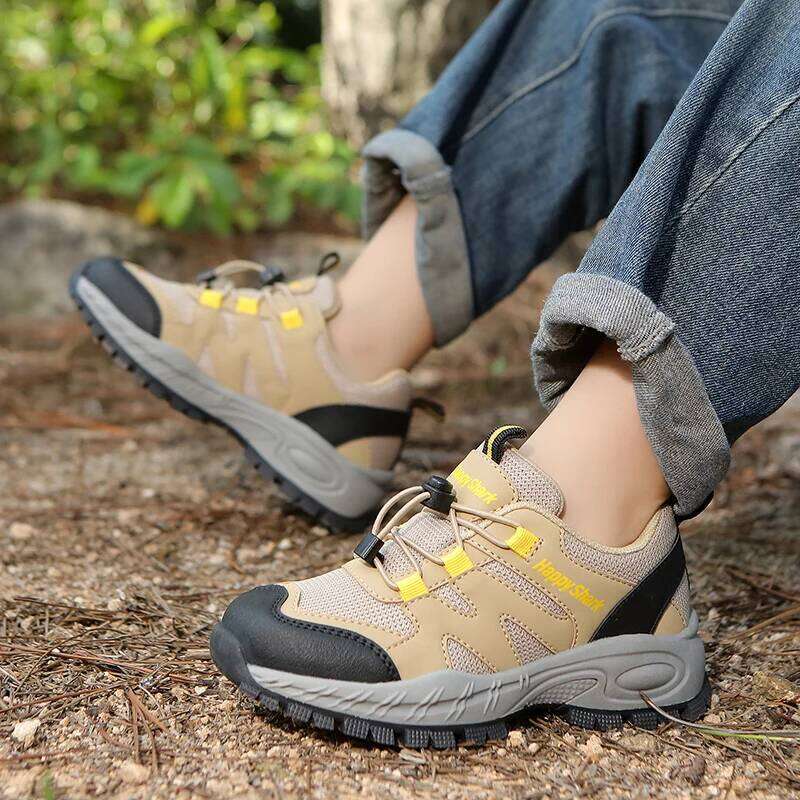 New Hiking Children Designer Climbing Trekking Sneakers for Boy Girl Leather Outdoor Sports Work Kids Run Shoes 26W0224