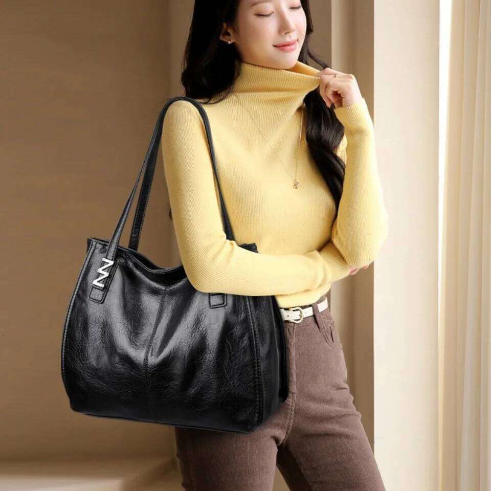 Luxury Casual Large Capacity Hand Bag Top Quality Soft Pu Leather Handbags for Women Commute Tote Shoulder Bags Z260224