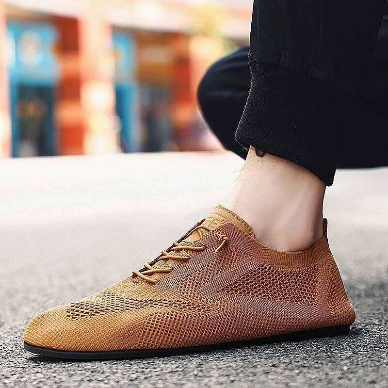 MAEDEF New 2025 Mens Thin Bottom Home Casual Slippers Breathable Men Shoes Comfortable Walking Lace Up Indoor Male Shoe