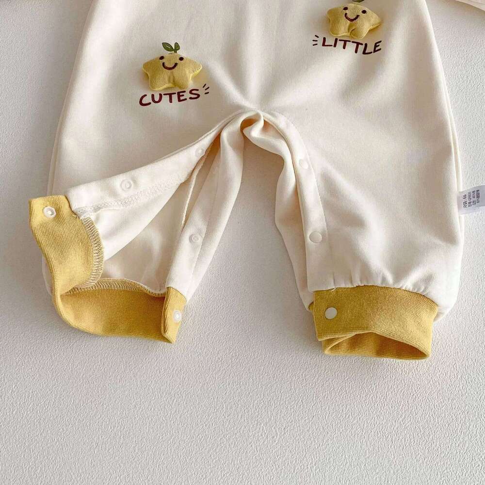 Clothing 0-2Y Newborn Long Sleeve Onesie 2026 Baby Girls Boys Romper Spring Infant 3D Star Decor Color Block Soft Bodysuit 26H0224