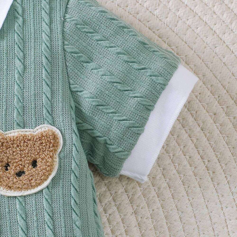 0-18 Months old Newborn boy Cute Little Bear Short sleeved Jumpsuit Baby clothing Boy baby Summer Crawling Suit 26Y0224