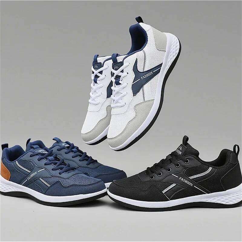 2026 Men's Casual Black Sneakers Mesh Breathable Lightweight Non-Slip Comfortable Sports Walking Jogging Tennis Shoes Men