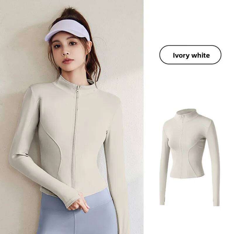 2026 Spring and Summer New Yoga Clothes Sports Top Long Sleeve Running Fitness Women's Zipper Collar Waist 26Y0224