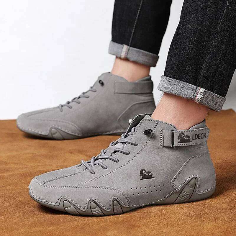 Men's Nude Boots Fashionable Stitching Lightweight Comfortable Soft Upper for Daily Wear Casual Street Style Walking Men Shoes