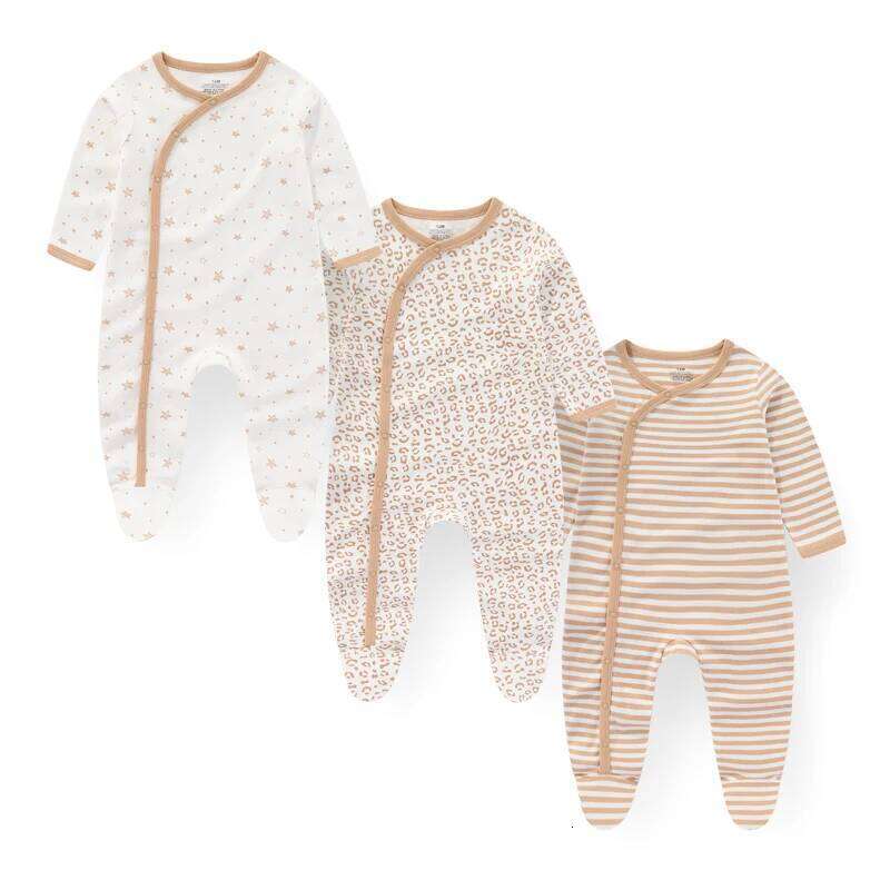 Kiddiezoom 3 Pcs/Lot Autumn Winter Long Sleeve Casual Sweet Baby Girl Romper 100%Cotton Soft Newborn Jumpsuits Clothes 26Y0224