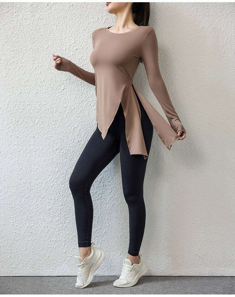 Women Slim Sweet Spicy Wind Wearing Fitness Clothes Running Yoga Long Sleeve Quick Dry Sports T-shirt 26Y0224