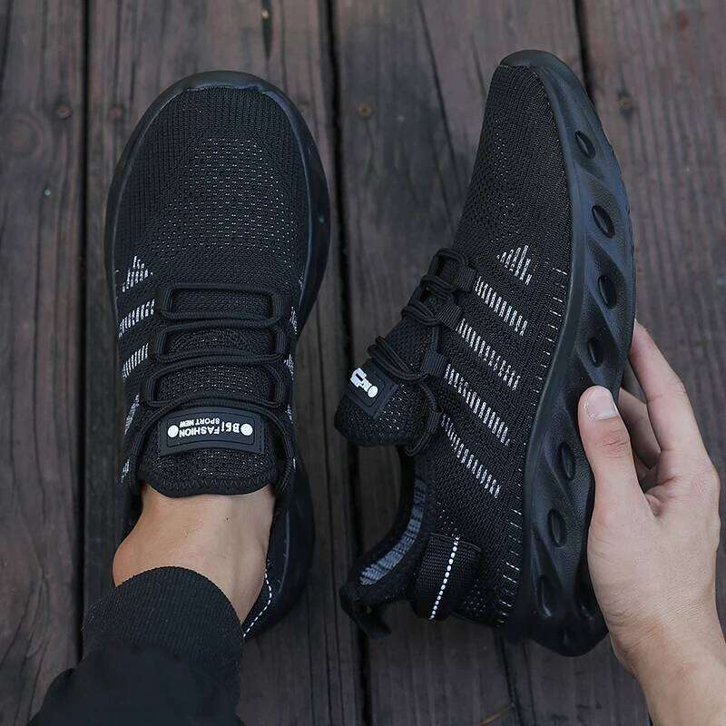 Men's Woven Sports Sneakers 2025 Fashion Fitness Style Lightweight Flexible Running Workouts Shoes Tenis Masculino