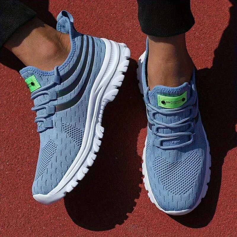 Running for Men Fashion Lightweight Knitted Mesh Breathable Non Slip Flat Shoes Outdoor Basketball Tennis Walking Sneakers