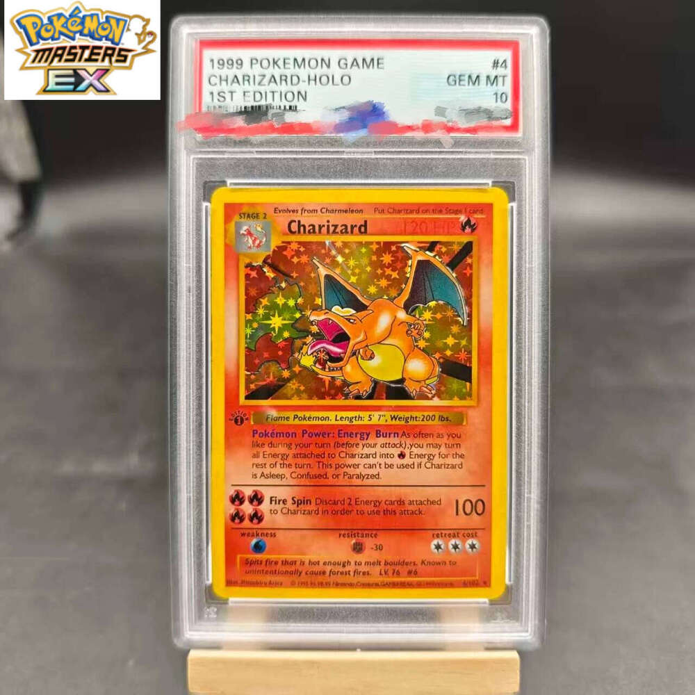 DIY PTCG 1999 1ST EDITION CHARIZARD-HOLO 4/102 Collection Copy 10Points Rating Card Anime Game Gift Toy W260224