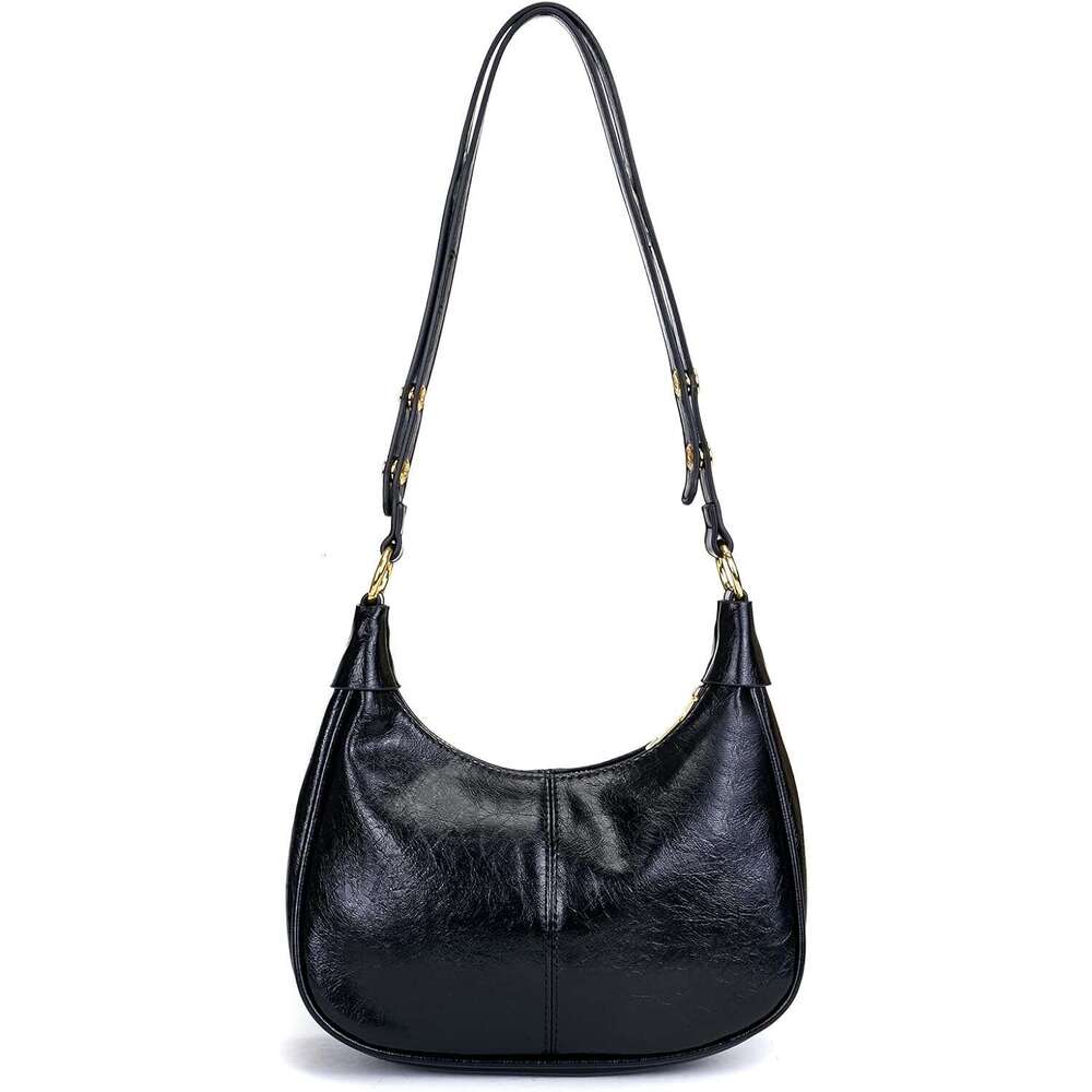 Shoulder For Women Small Hobo Bags Crescent Shaped Cute Retro Tote Handbag Mini Purse With Zipper Closure