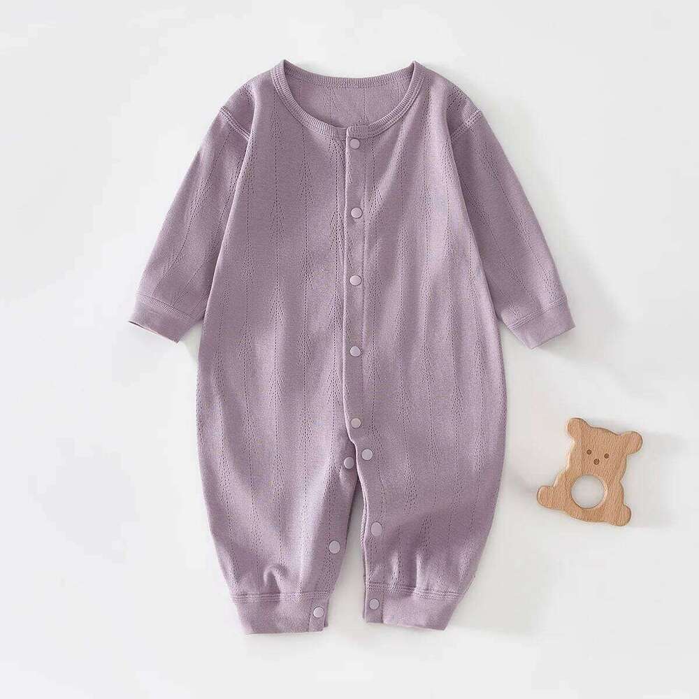 Pajamas, Pure Cotton Infant Clothes Newborn Rompers Unisex Baby Spring and Summer Outfits Long-Sleeved Base Layer Crawlers 26H0224